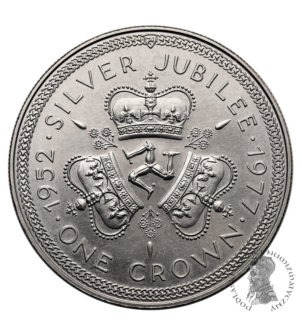 Isle of Man. 1 Crown 1977, 25th Anniversary of Queen Elizabeth II's accession to the throne