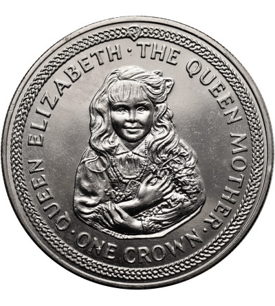 Isle of Man. 1 Crown 1985, 85th Birth Anniversary of the Queen Mother, Queen Mother as a young girl