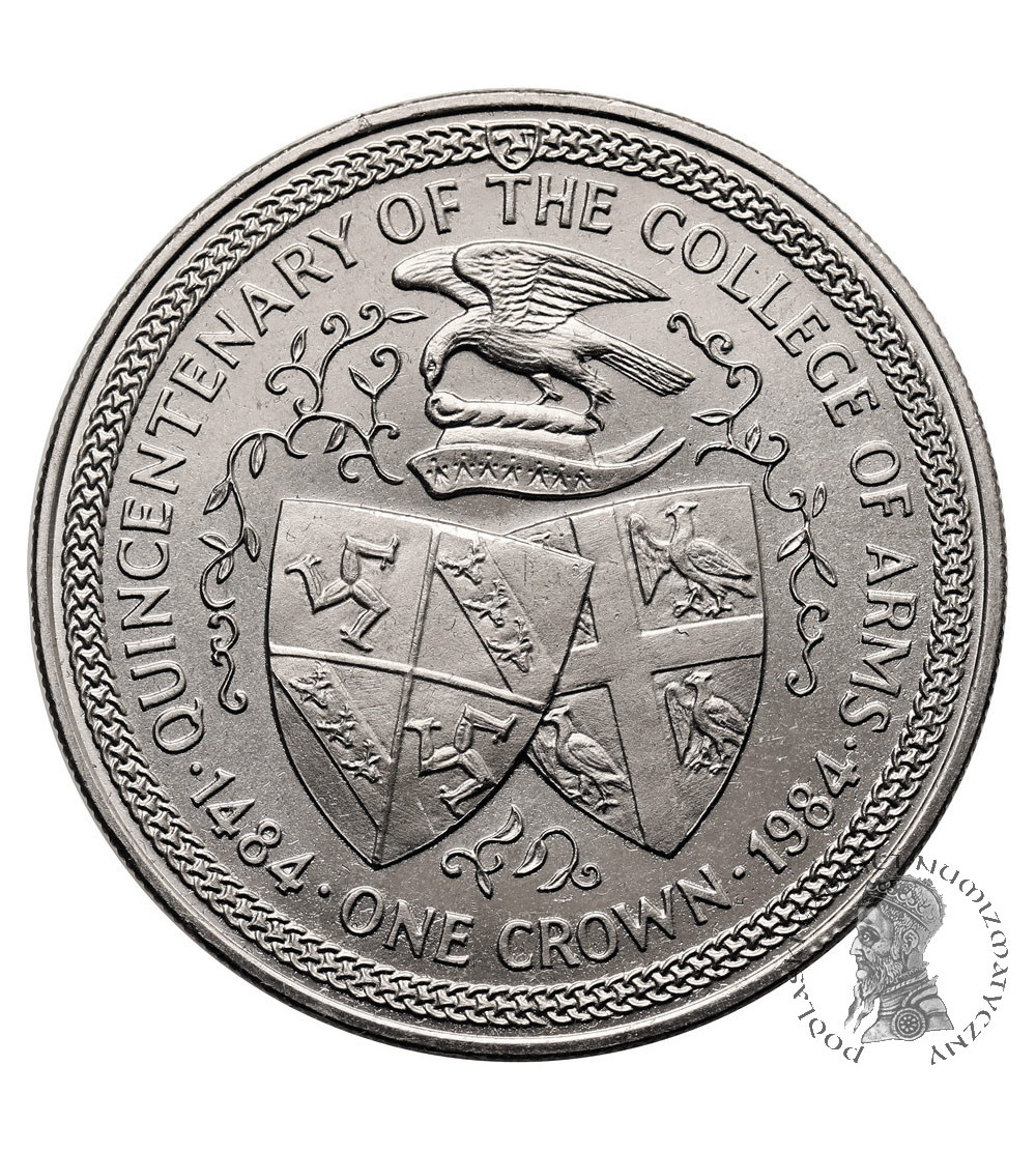 Isle of Man. 1 Crown 1984, Series: Quincentenary of the College of Arms, King Richard III