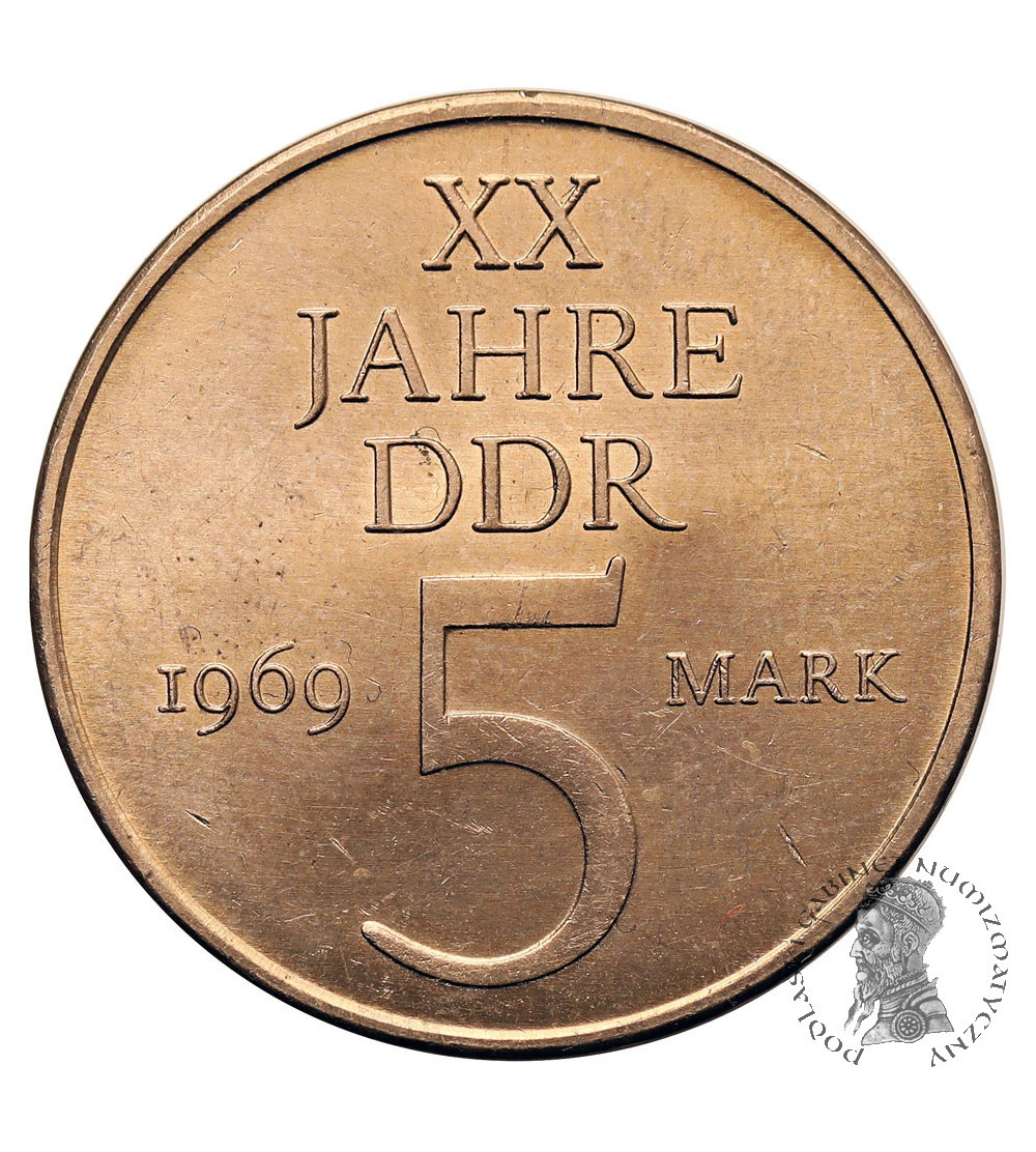 Germany, Democratic Republic (NRD/DDR). 5 Mark 1969, 20th Anniversary of the Founding of the GDR 1949-1969