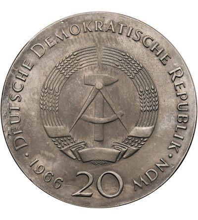 Germany, Democratic Republic (GDR/DDR). 20 Mark 1966, 250th Anniversary of the Death of Gottfried Wilhelm Leibniz