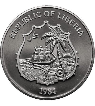 Liberia. 10 dolarów 1984, Igrzyska Międzynarodowe 1984 - Koszykówka