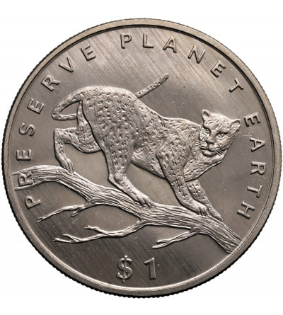 Liberia. 1 Dollar 1995, Leopard, Series: Preserve Planet Earth