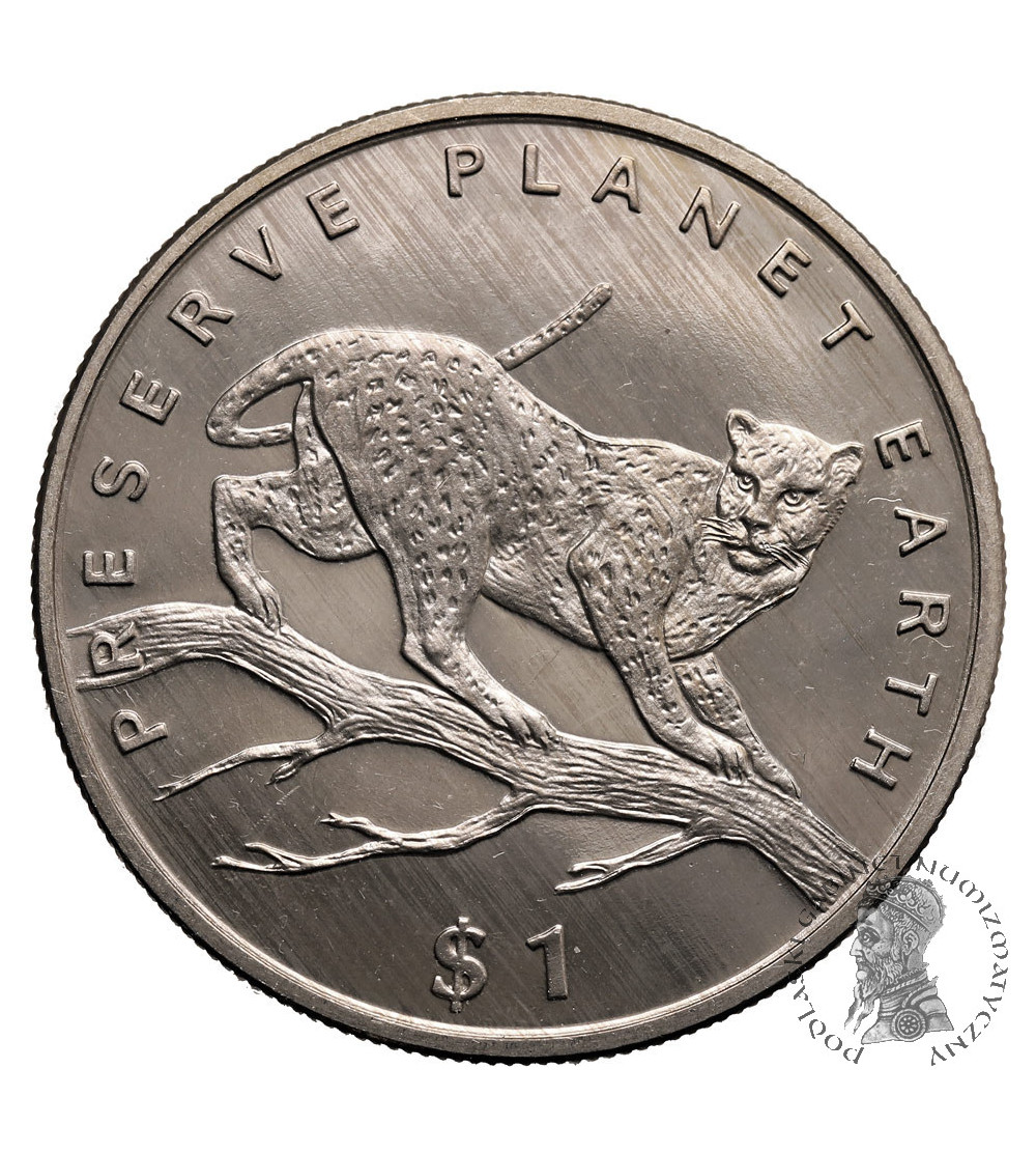 Liberia. 1 Dollar 1995, Leopard, Series: Preserve Planet Earth