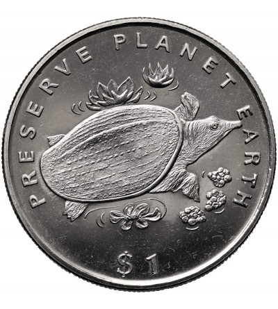 Liberia. 1 Dollar 1994, Trionyx Turtle, Series: Preserve Planet Earth