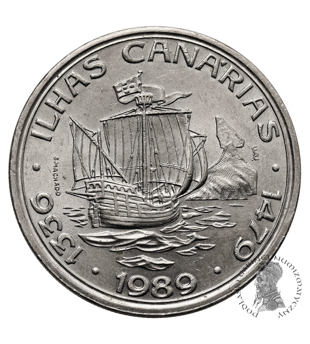 Portugalia. 100 Escudos 1989, Wyspy Kanaryjskie, II Seria Portugalskich Odkryć