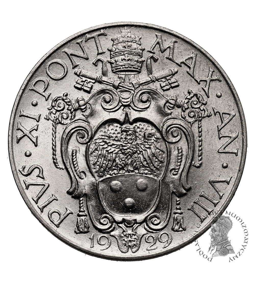 Vatican City, Pius XI 1922-1939. 2 Lire 1929, AN VIII