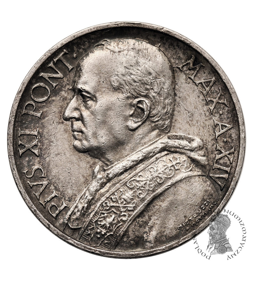 Vatican City, Pius XI 1922-1939. 5 Lire 1935, AN XIV