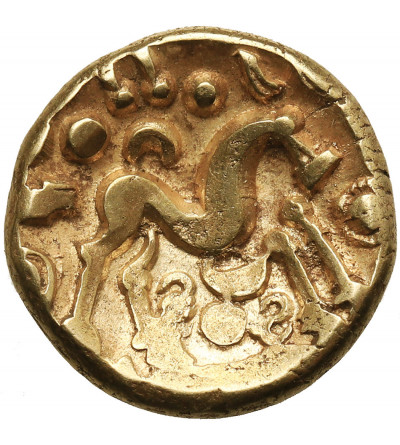 Celts, Northern Gaul. Ambiani. Gold stater circa 60-30 BC. Issue from the Gaulish War period