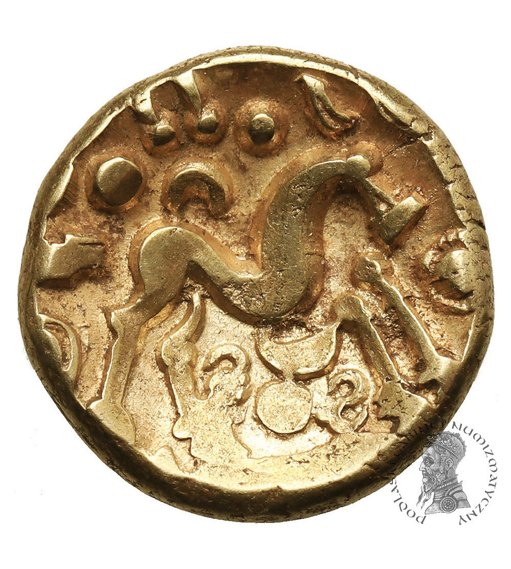 Celts, Northern Gaul. Ambiani. Gold stater circa 60-30 BC. Issue from the Gaulish War period