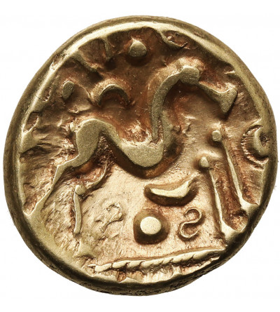 Celts, Northern Gaul. Ambiani. Gold stater circa 60-30 BC. Issue from the Gaulish War period