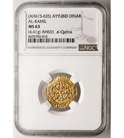 Ayyubids, (Egypt). AV Dinar AH 631 / 1234 AD, al-Qahira mint, al-'Adil Abu Bakr II AH 635-637 / 1238-1240 AD - NGC MS 63