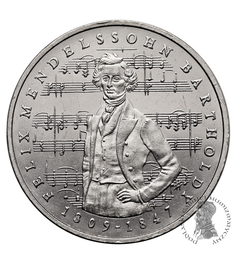 Germany, Federal Republic. 5 Mark 1984, 175th Birthday Anniversary of Felix Mendelssohn Bartholdy