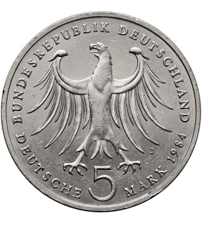 Germany, Federal Republic. 5 Mark 1984, 175th Birthday Anniversary of Felix Mendelssohn Bartholdy