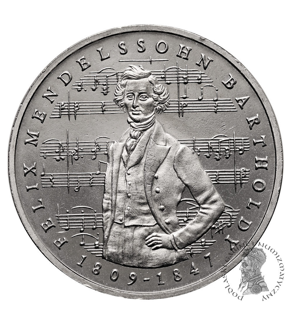 Germany, Federal Republic. 5 Mark 1984, 175th Birthday Anniversary of Felix Mendelssohn Bartholdy