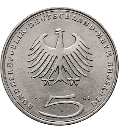 Germany, Federal Republic. 5 Mark 1981, 200th Anniversary of the Death of Gotthold Ephraim Lessing