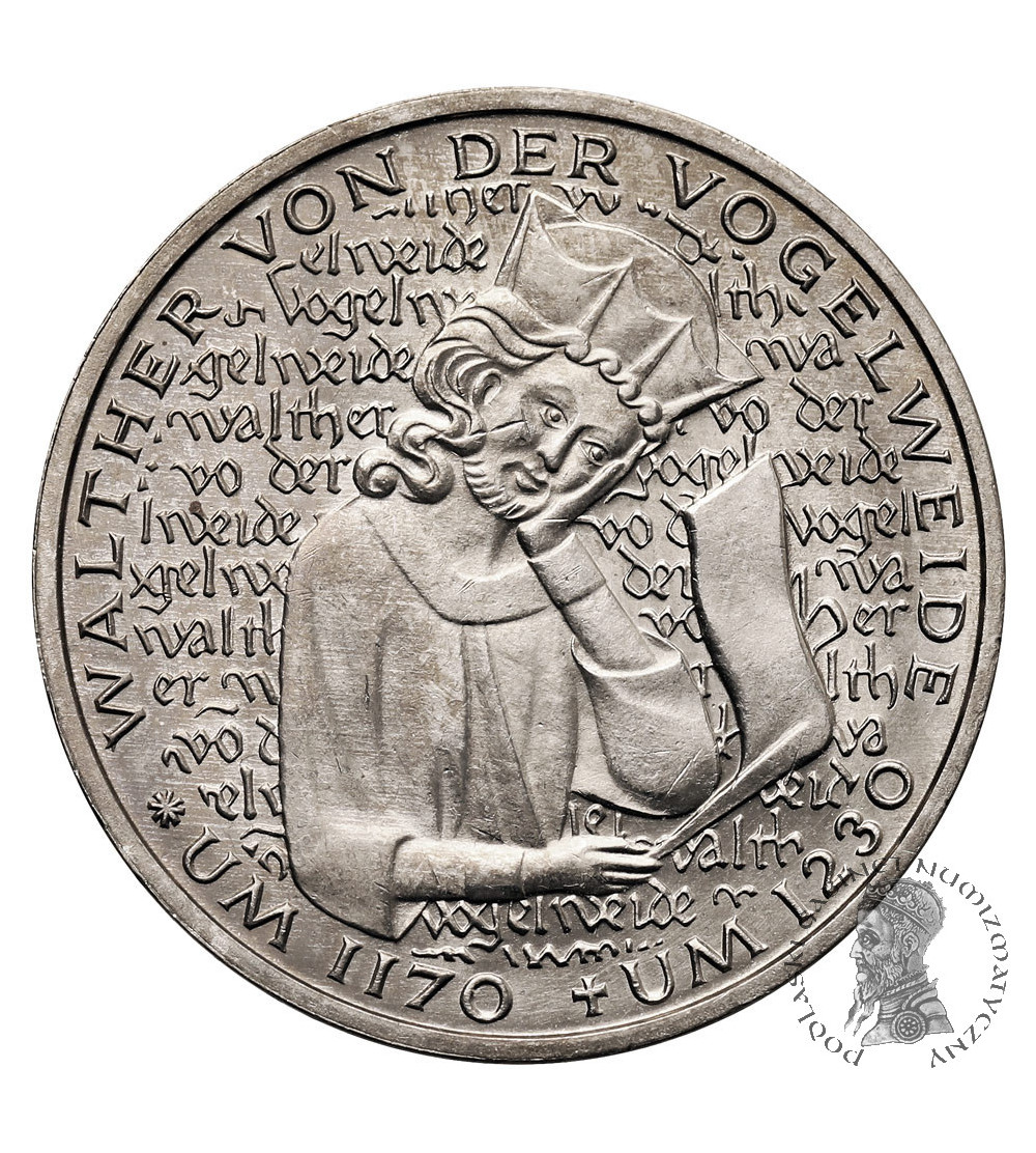 Germany, Federal Republic. 5 Mark 1980, 750th Anniversary of the Death of Walther von der Vogelweide