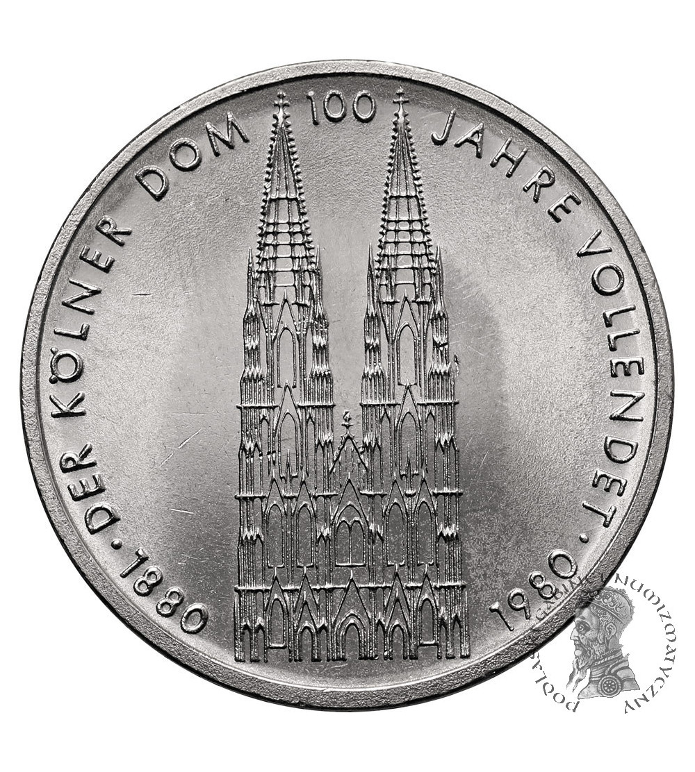 Germany, Federal Republic. 5 Mark 1980, 100th Anniversary of the completion of the Cologne Cathedral