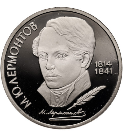 Rosja (ZSRR). 1 rubel 1989, 175 Rocznica Urodzin Michaiła Jurjewicza Lermontowa - Proof