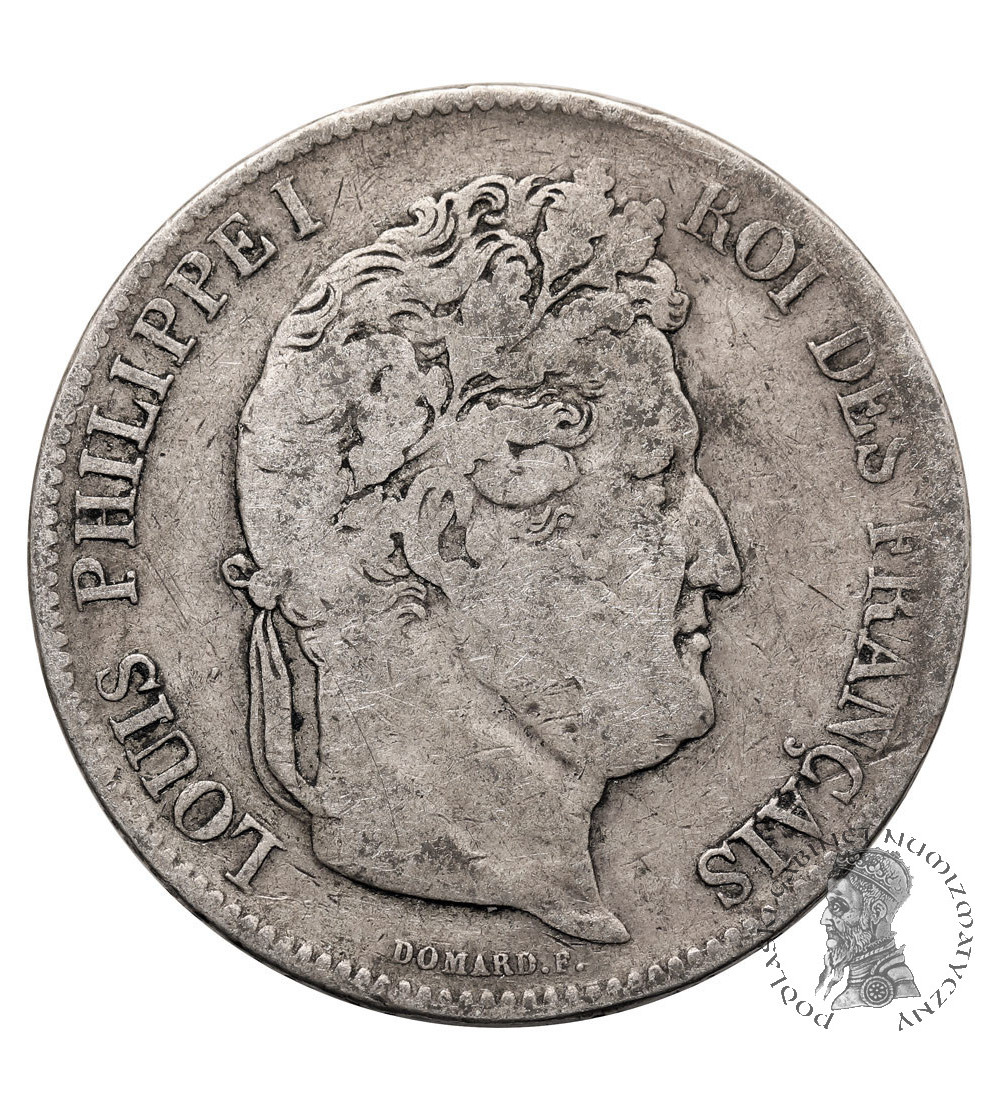 France, Louis-Philippe (1830-1848). 5 Francs 1837 W, Lille Mint