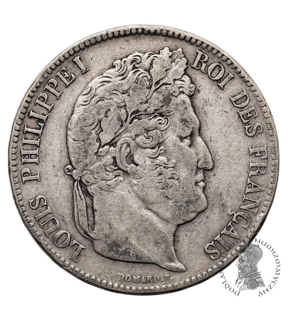 Francja, Louis-Philippe (1830-1848). 5 franków 1838 B, Rouen