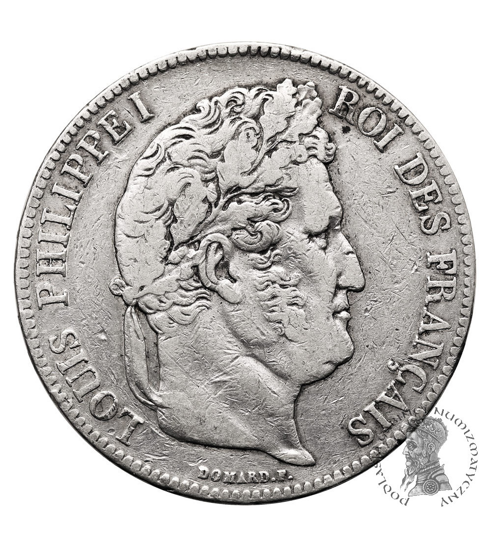 France, Louis-Philippe (1830-1848). 5 Francs 1838 W, Lille Mint