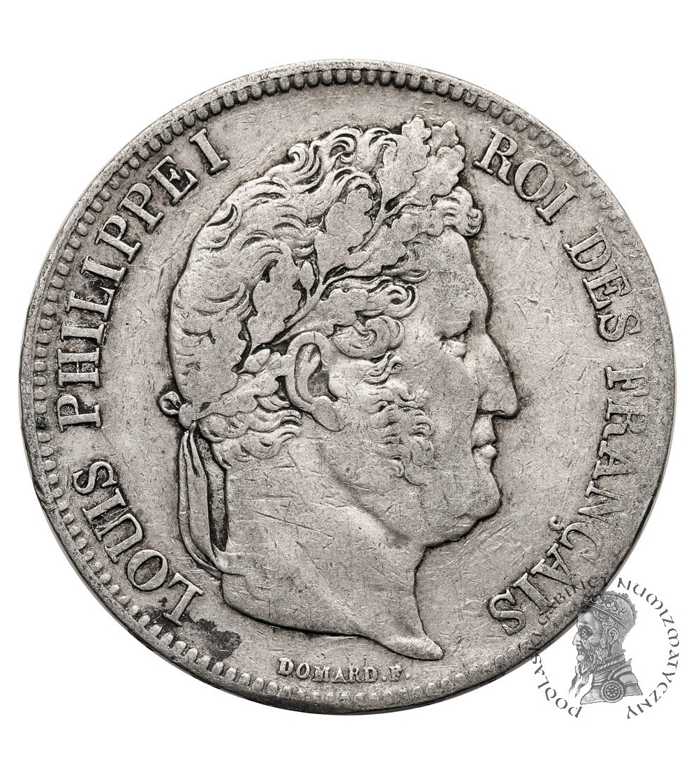 France, Louis-Philippe (1830-1848). 5 Francs 1839 W, Lille Mint