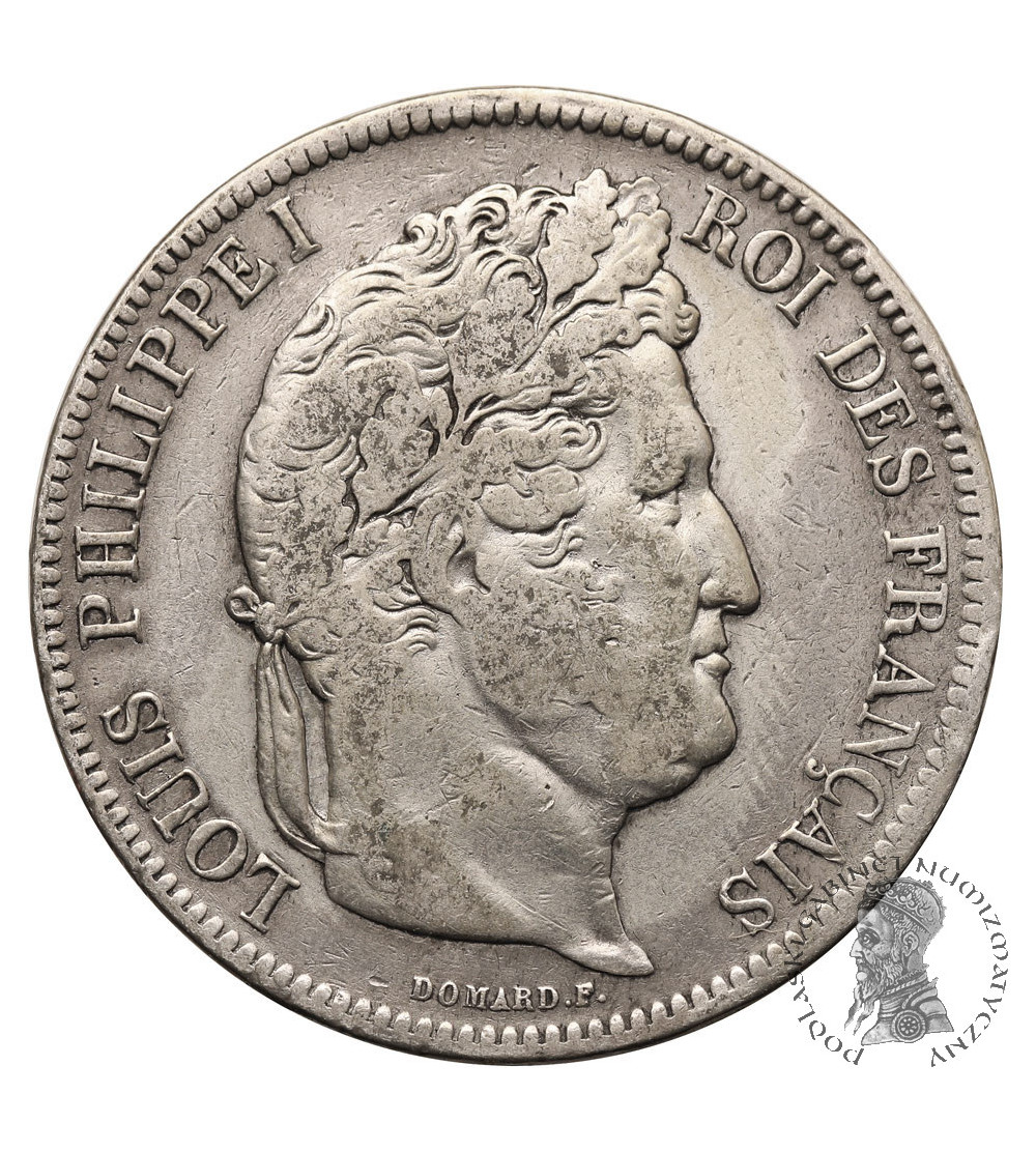 France, Louis-Philippe (1830-1848). 5 Francs 1842 W, Lille Mint