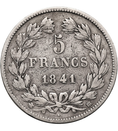 France, Louis-Philippe (1830-1848). 5 Francs 1841 BB, Strasbourg Mint