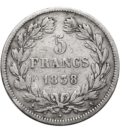 Francja, Louis-Philippe (1830-1848). 5 franków 1838 A, Paryż