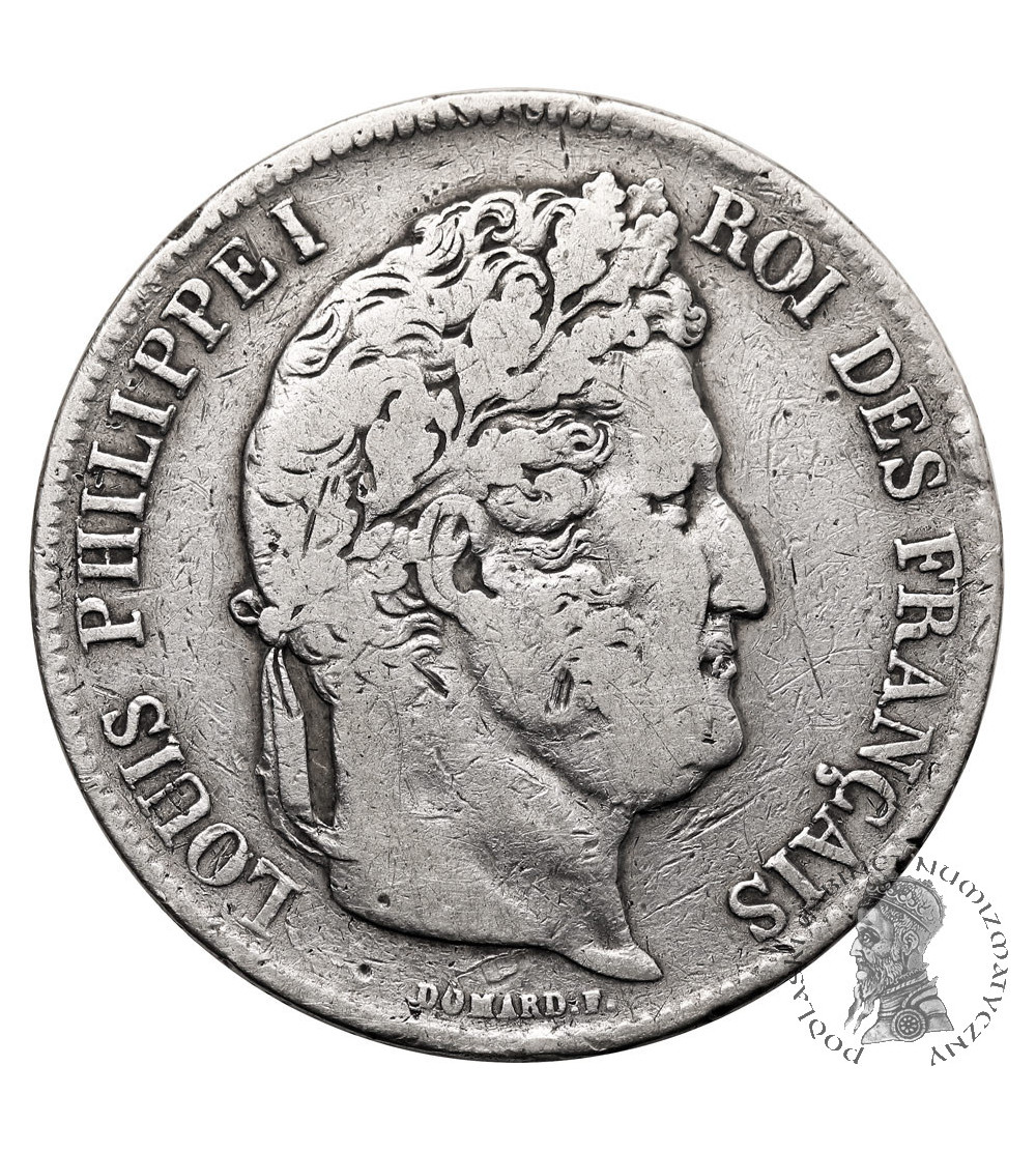 France, Louis-Philippe (1830-1848). 5 Francs 1835 W, Lille Mint