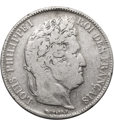 France, Louis-Philippe (1830-1848). 5 Francs 1833 W, Lille Mint