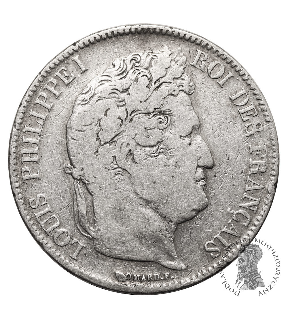 France, Louis-Philippe (1830-1848). 5 Francs 1833 W, Lille Mint