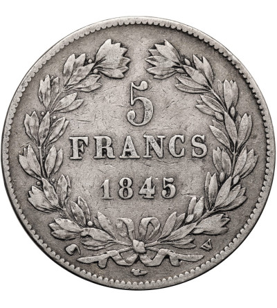 France, Louis-Philippe (1830-1848). 5 Francs 1845 W, Lille Mint