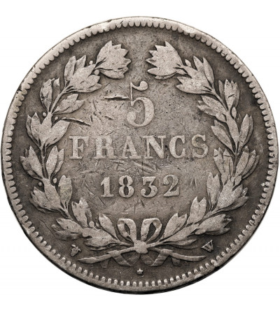 Francja, Louis-Philippe (1830-1848). 5 franków 1832 W, Lille