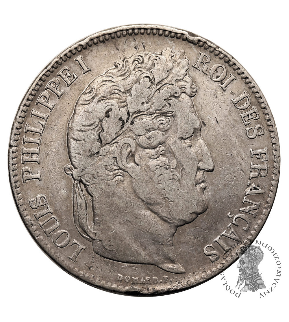 France, Louis-Philippe (1830-1848). 5 Francs 1833 D, Lyon Mint