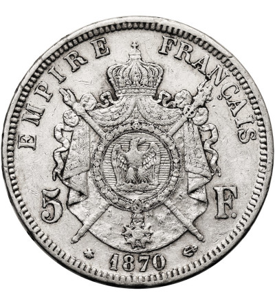 France, Napoleon III (1852-1870). 5 Francs 1870 A, Paris