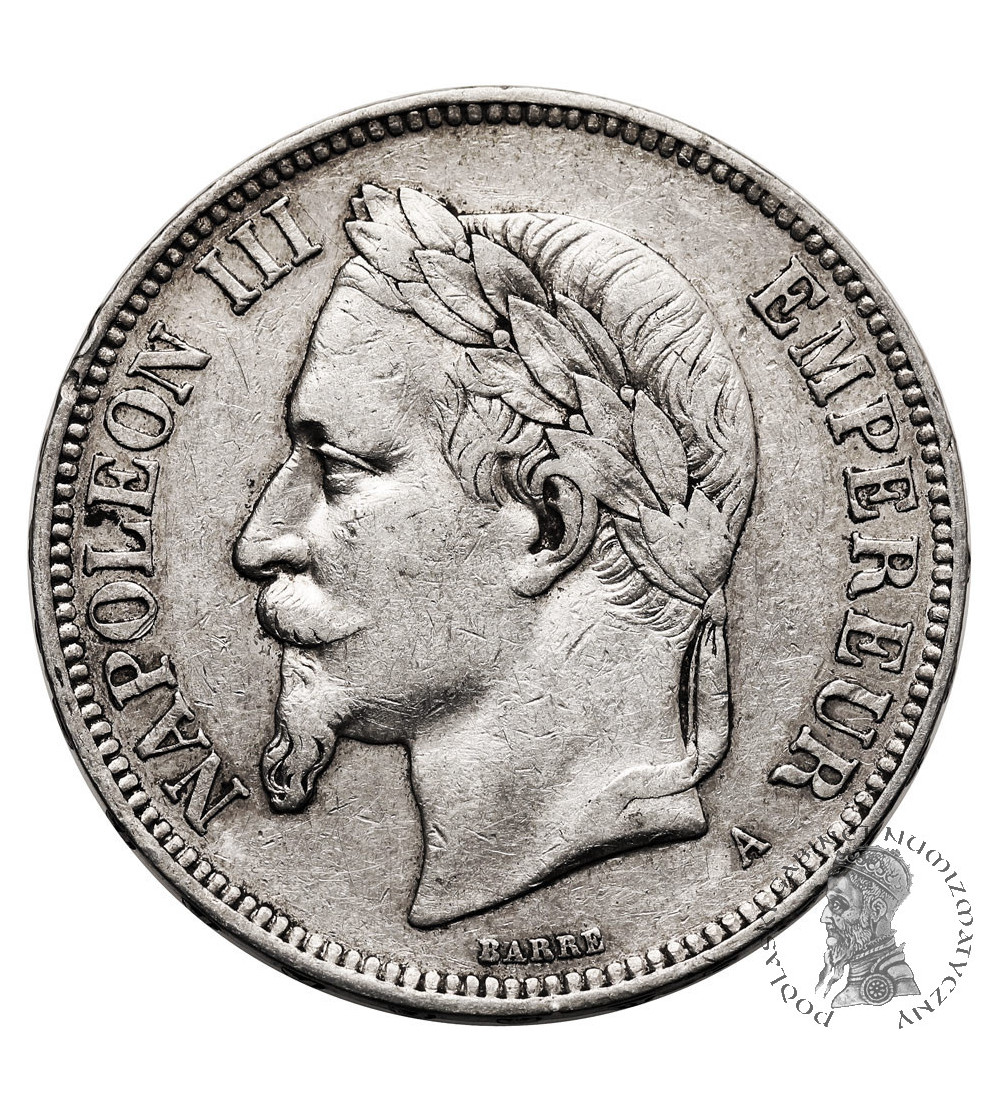 Francja, Napoleon III (1852-1870). 5 franków 1870 A, Paryż