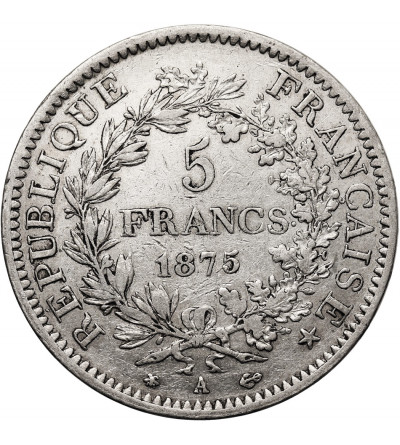 Francja, Trzecia Republika (1871-1940). 5 franków 1875 A, Paryż, Herkules