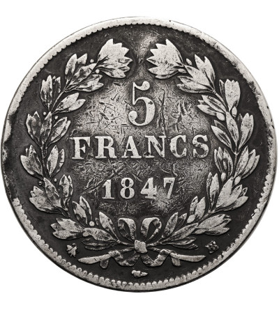 France, Louis-Philippe (1830-1848). 5 Francs 1847 BB, Strasbourg Mint