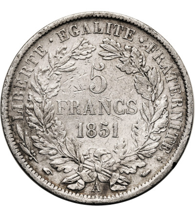 Francja, Druga Republika (1848-1852). 5 franków 1851 A, Paryż, Ceres