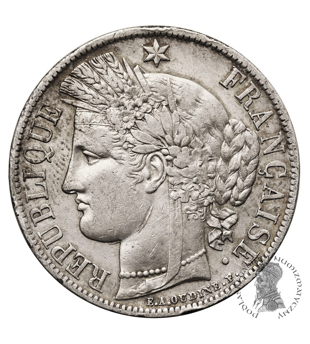 Francja, Druga Republika (1848-1852). 5 franków 1851 A, Paryż, Ceres