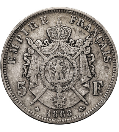 Francja, Napoleon III (1852-1870). 5 franków 1868 A, Paryż