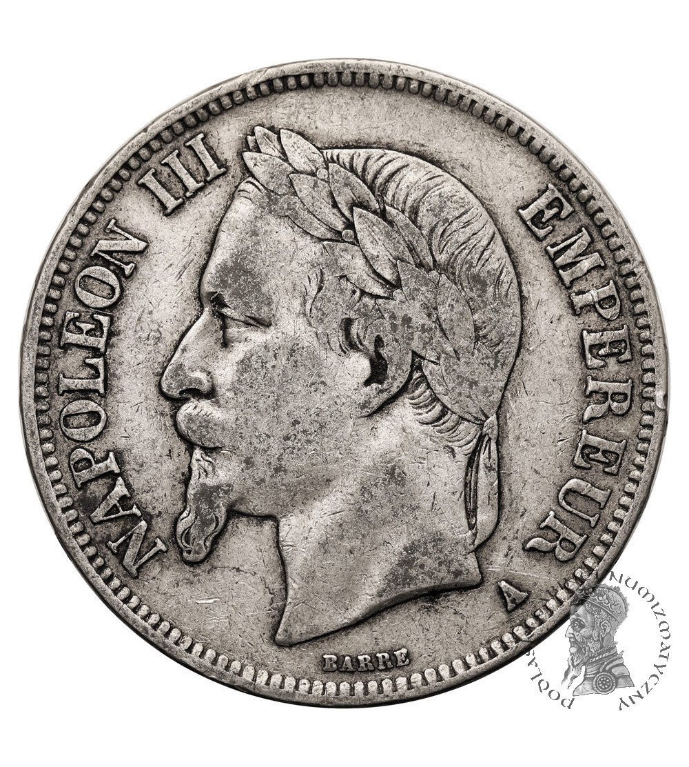 Francja, Napoleon III (1852-1870). 5 franków 1868 A, Paryż