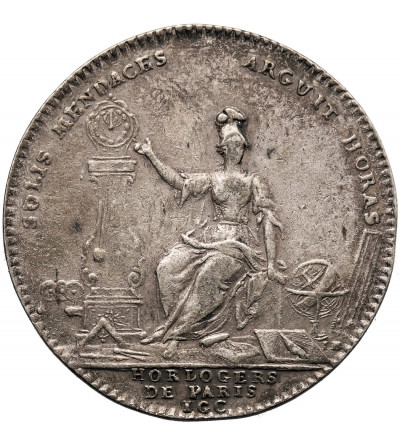 France, Louis XV (1715 - 1774). Silver Corporation Jeton (Token) of the Watchmakers of Paris (Horlogers de Paris), 1754