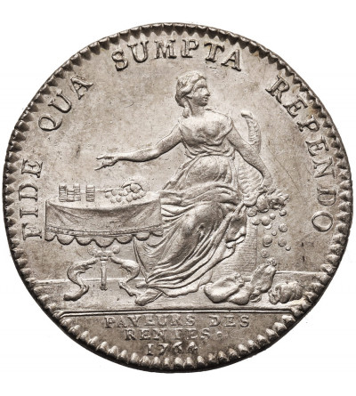 Francja, Ludwik XV (1715 - 1774). Srebrny żeton (Jeton), Payeurs des Rentes, 1764