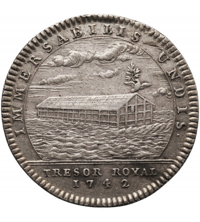 France, Louis XV (1715 - 1774). Silver token (Jeton) Trésor Royal - Royal Treasury, 1742