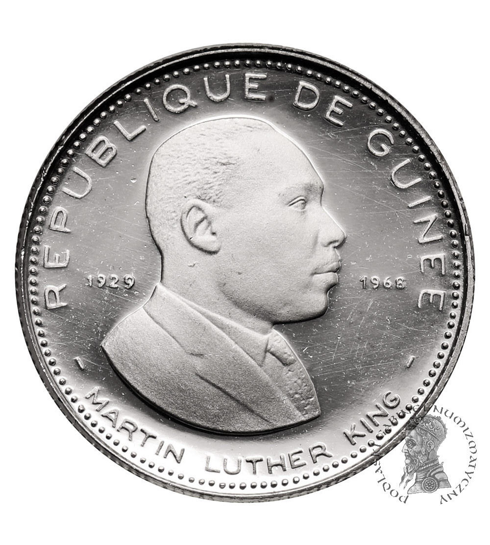 Guinea. 100 Francs 1969, Martin Luther King, series: 10th Anniversary of Independence