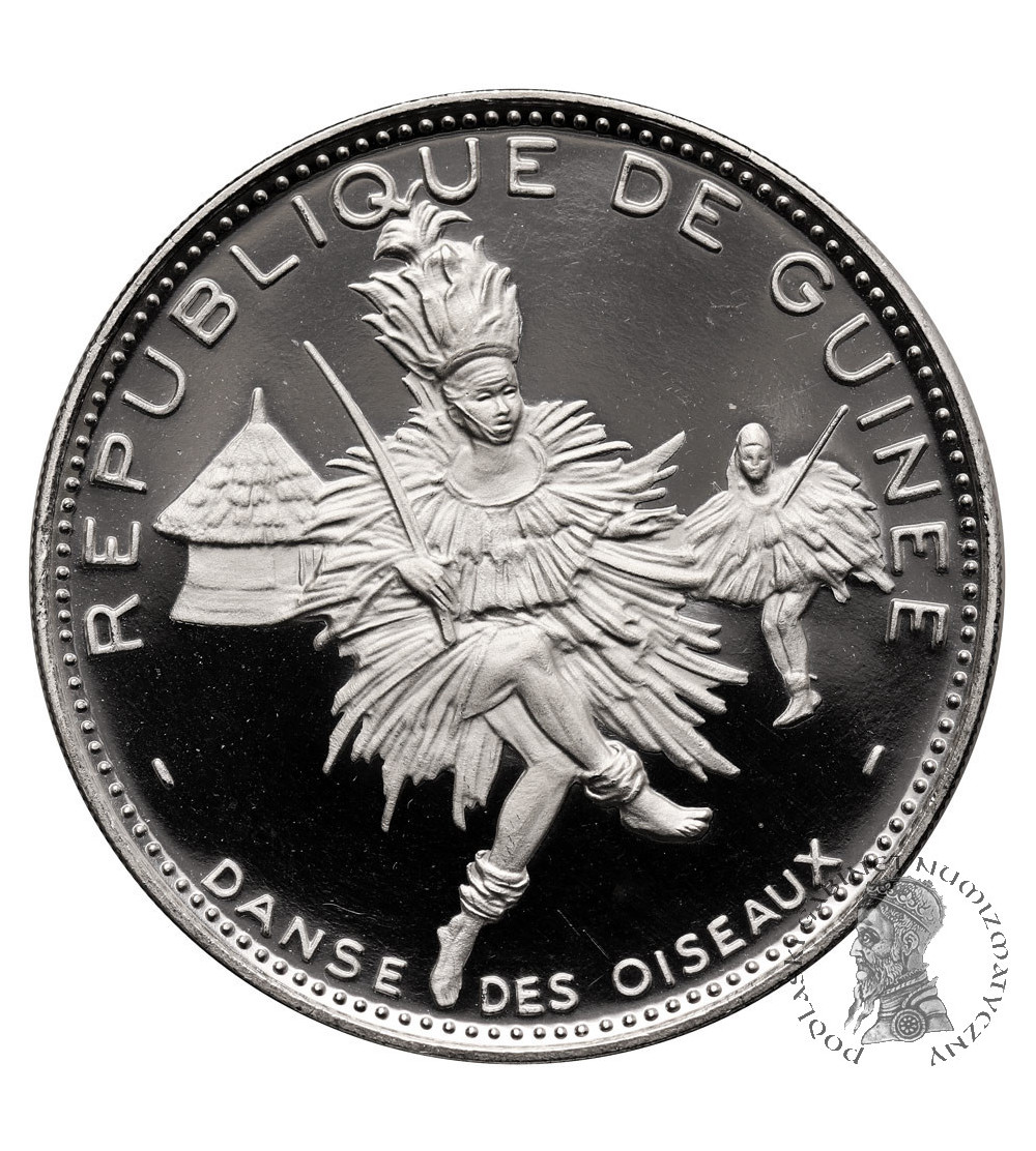 Guinea. 500 Francs 1969, Oiseaux Dancers, series: 10th Anniversary of Independence