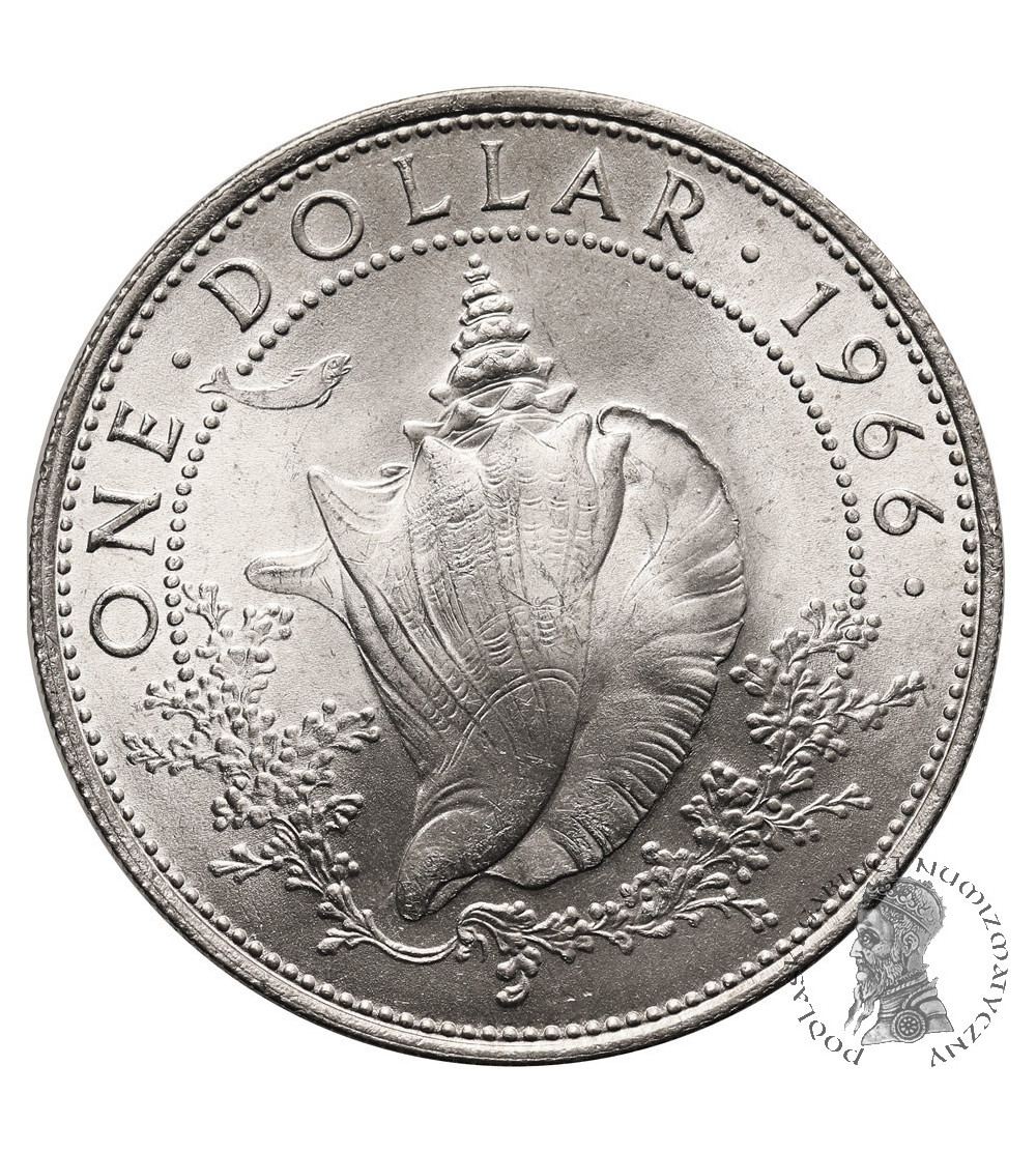 Bahamas, Elizabeth II (1952-2022). 1 Dollar 1966